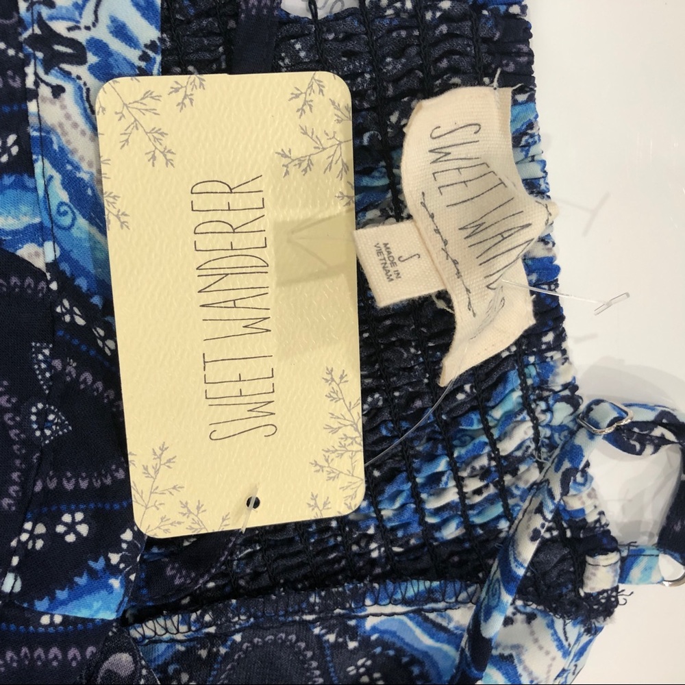 NWT Blue Patterned Mini Dress - Picture 3 of 5